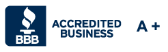 Accredited business logo with a green border